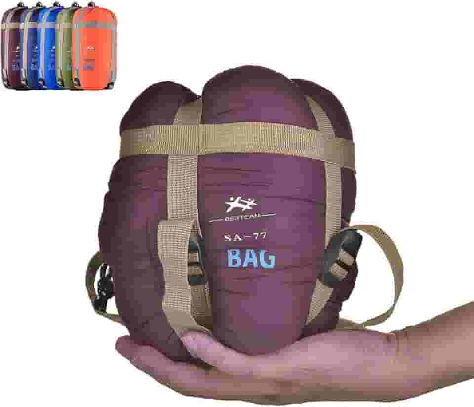 Saco de dormir para clima quente – portátil, impermeável, compacto, leve, embalável para crianças, adolescentes, adultos, acampamento, mochila, caminhada, primavera, verão, outono