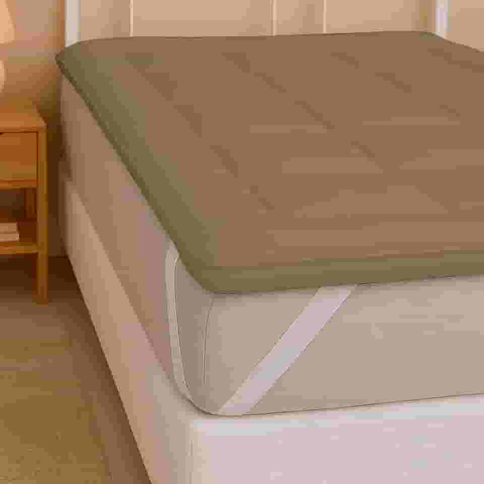 Pillow Top Casal 200 Fios Micropercal - Super Macio, Enchimento Grosso 600g/m², Antipilling, Faixas Elásticas, Fácil de Lavar (Avelã, Casal)