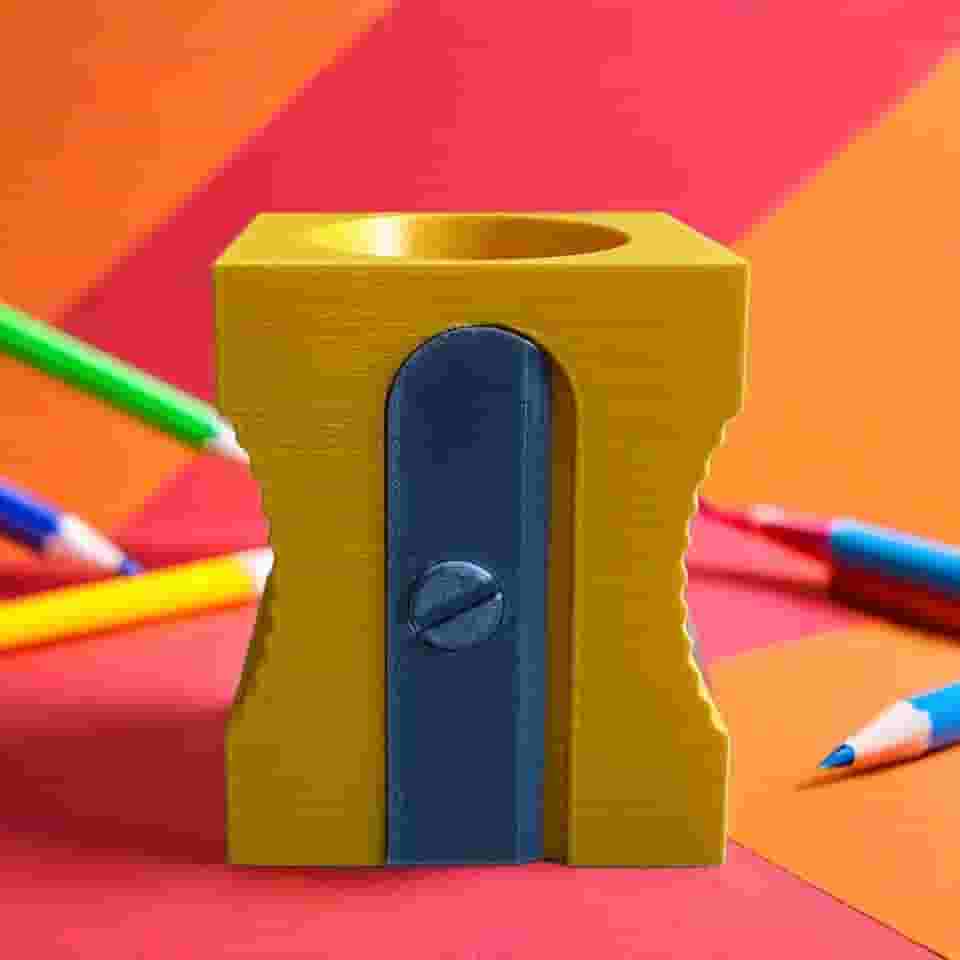 Amanda3D Porta-lápis Decorativo Amarelo Retrô Organizador