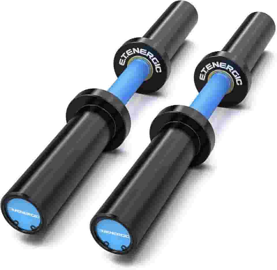 Par de cabos olímpicos de halteres de 50,8 cm para halteres carregáveis para placas de peso olímpico de 5 cm, ideal para treino de ginástica em casa