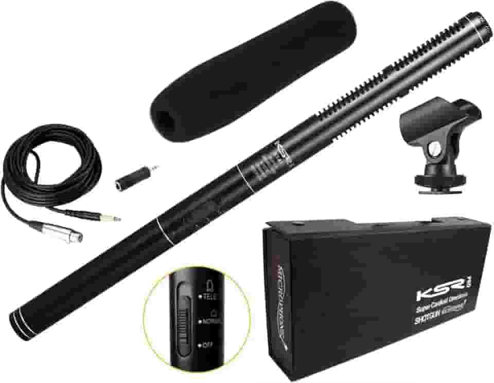 Microfone shotgun boom Condensador Ultracardióide Ksr Kt81