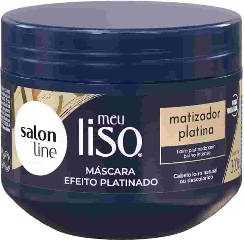 Salon Line, Máscara Matizadora, Meu Liso Platina, Vegano - Para Cabelos Lisos, 300g