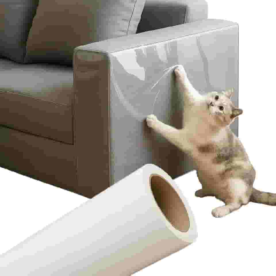 Protetor Plástico Sofá Móveis Adesivo Gatos Pets Anti-arranhão Arranhador Transparente 30X300cm
