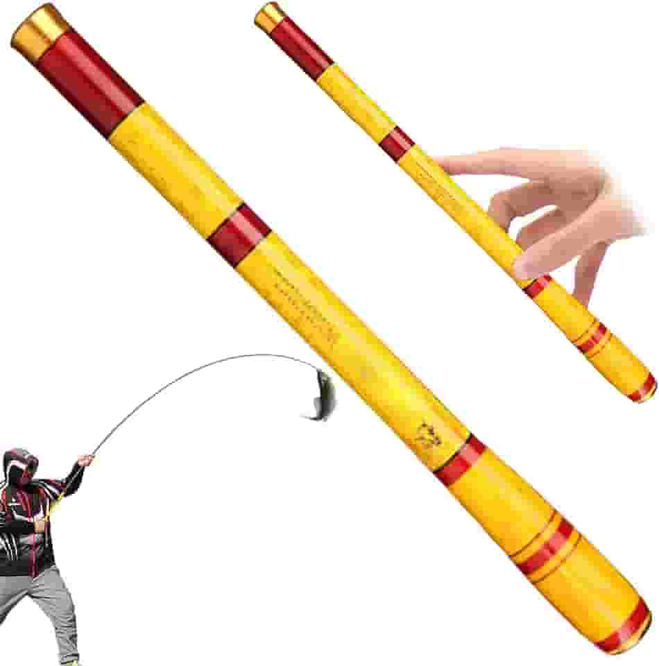 Varas de pesca telescópicas, vara de bagre de fibra de carbono de 1,8 m com 6 seções, vara de peixe portátil para viagem, pesca telescópica