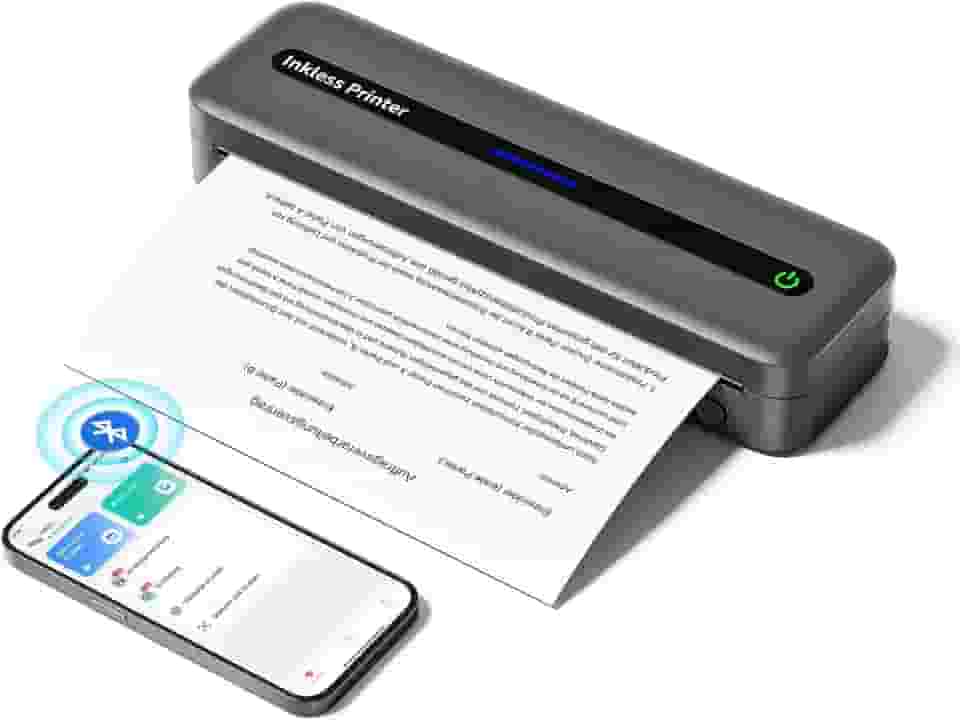 Zoolion M832-GY(1) Impressora Térmica Portátil Cinza A4 304DPI USB Bluetooth 2600mAh para Viagem, Carro, Escritório, Casa - Receita, Contrato, Documento Jurídico