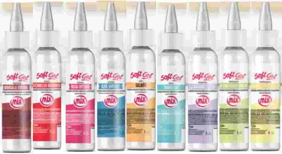 Kit 9 Soft Gel Corante Comestível Para Pasta Americana Chantilly Glacê Mix