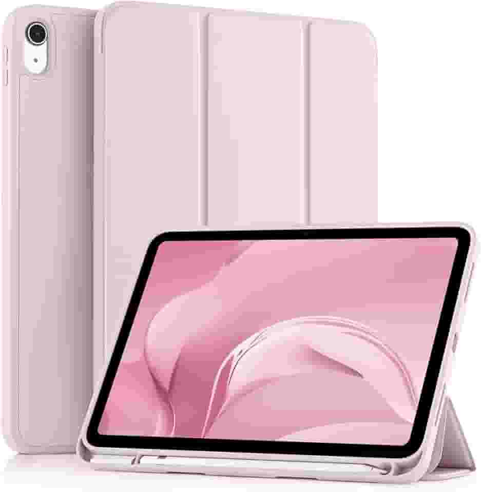 Capa Premium para iPad 10,9 polegadas, 10ª Geração e iPad 11ª Geração 2025, com Suporte para Apple Pencil e Função Sleep, Preto (Rosa)