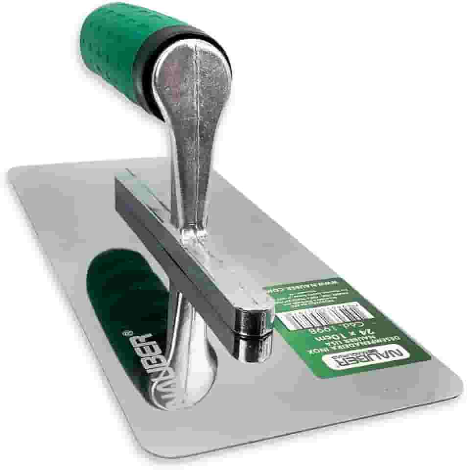 Nauber Desempenadeira Lisa em Aço Inox 24x10cm para Efeitos, Texturas, Marmorato Premium - Original