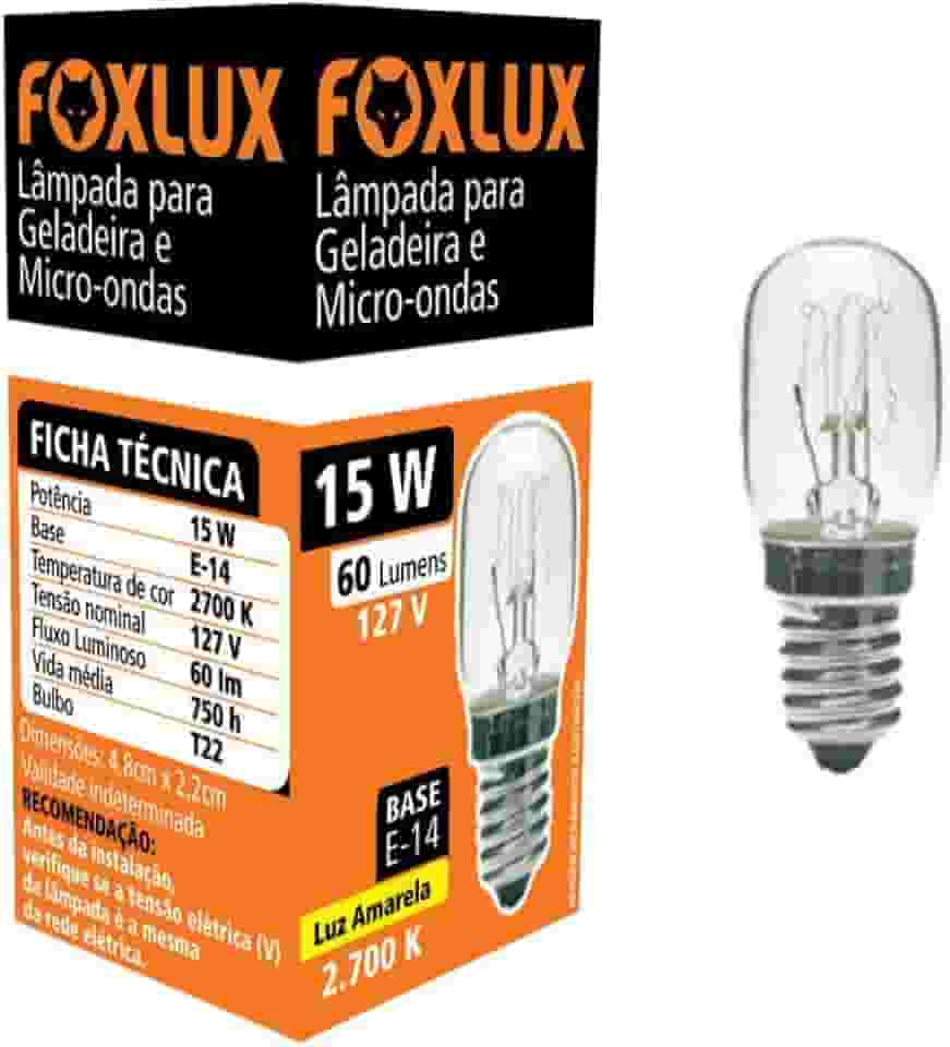 Foxlux Lâmpada para Geladeira/Microondas 15W 127V E14