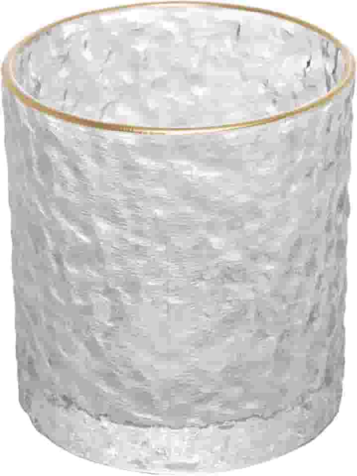 LYOR - Copo para Whisky de Cristal Martelado com Fio de Ouro Petra 340ml