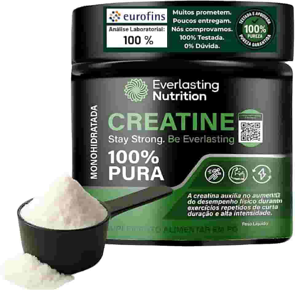 Creatina Monohidratada Everlasting Nutrition 300g - Suplemento para Aumento de Força e Performance em Treinos