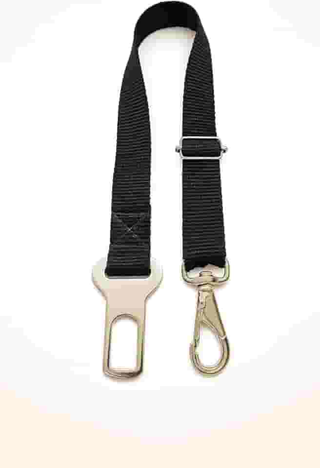 Cinto de Segurança para Cães PET Regulável Mosquetão com Trava em Aço Fita Nylon 20mm Encaixe Universal para Carro – Transporte Seguro e Confortável -SHACK
