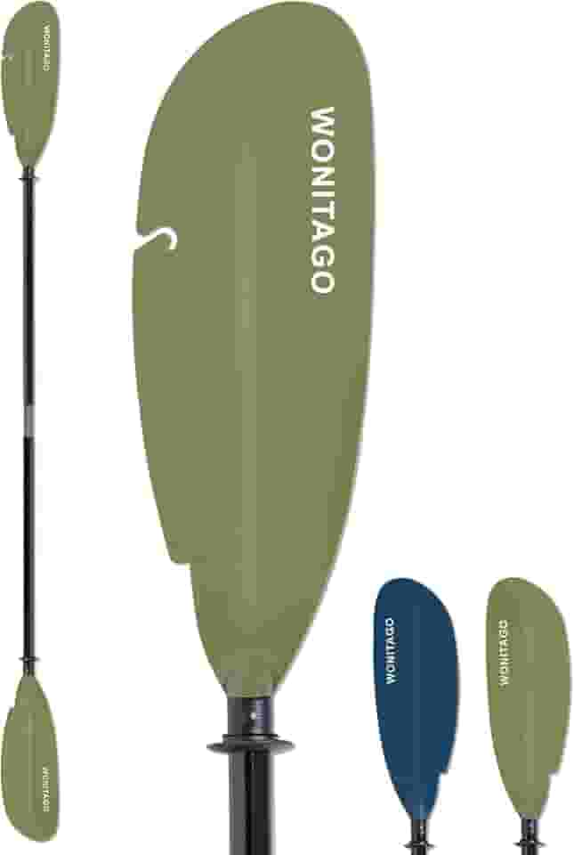 Remo de caiaque Angler com eixo de fibra de vidro e lâmina de plástico, remo flutuante ajustável para caiaque, 220-240 cm/86-94", 240-260 cm/94-102", 260-280 cm/102-110"