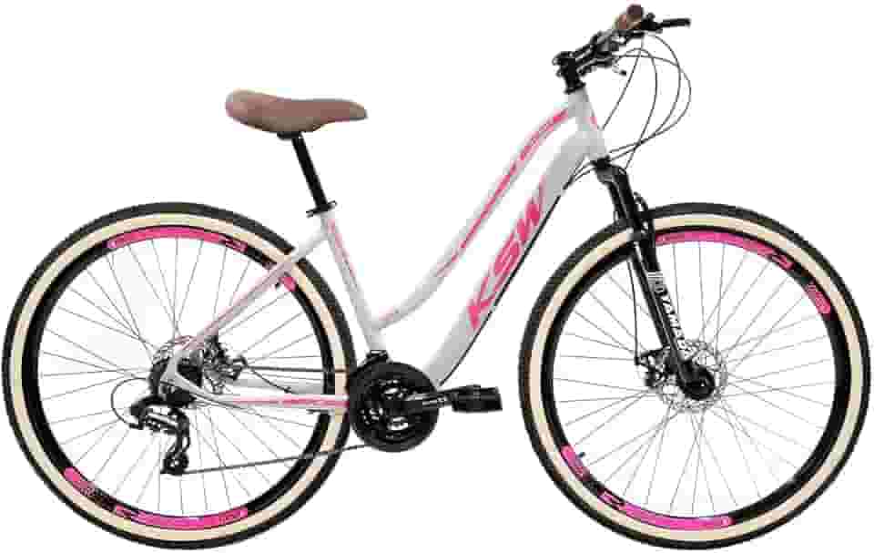 Bicicleta Feminina Aro 29 Sunny Estilo Clássico Retrô Marca KSW 21 Velocidades Freios a Disco com Suspensão 80mm de Curso