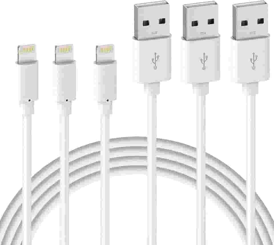 Quntis Cabo iPhone 2m [Certificado MFi], Kit 3 Cabo USB A para Lightning, Cabo de Carregamento Rápido Compatível com iPhone 14 13 12 11 Pro Max X 8 7 6 Plus SE iPad Airpods, Branco