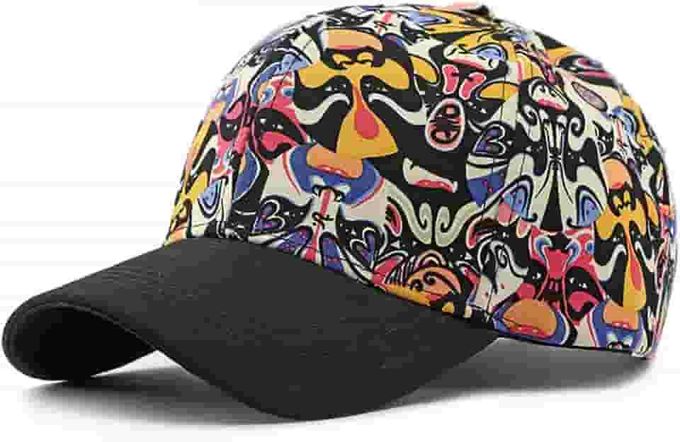 China Pequim Ópera Impressão Rosto Animação Graffiti Chapéu de Beisebol Duro para Mulheres Homens Esportes Ao Ar Livre Viagens