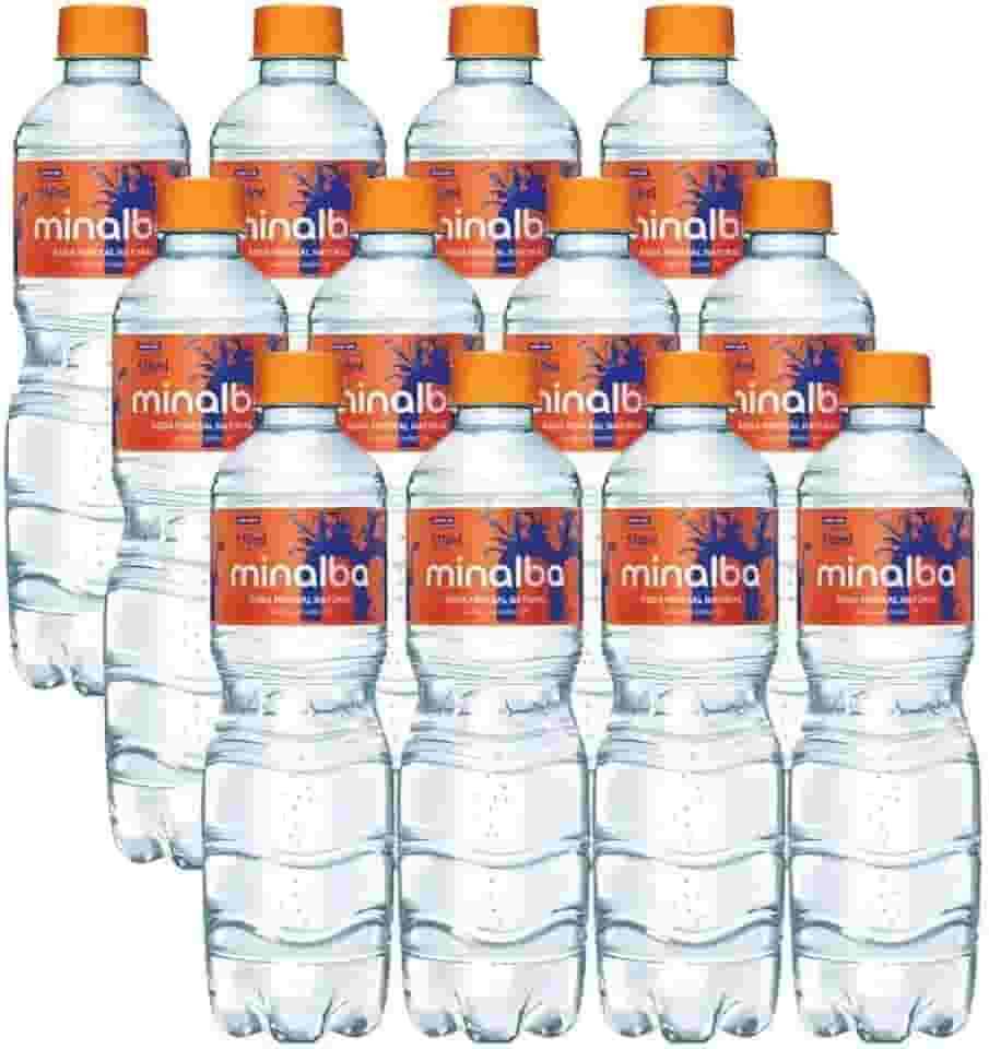 Água Mineral com Gás Minalba, 510ml, Pacote com 12 Unidades, Garrafa Plástica PEAD, Temperatura Ambiente