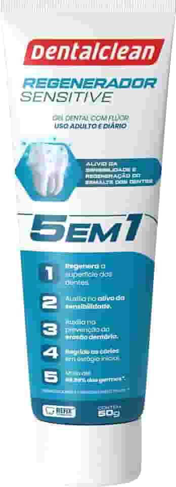 Dentalclean Gel Dental Com Flúor Regenerador Sensitive 5 em 1-90g