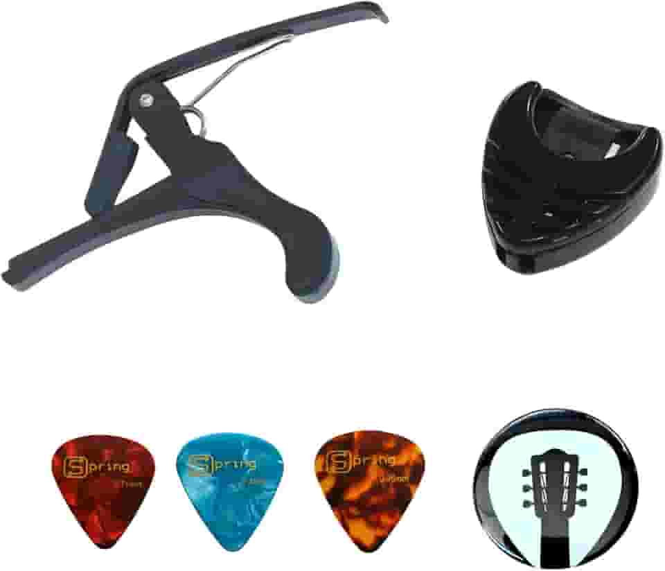 Acessórios violão Capotraste Palhetas e Porta Palheta Kit