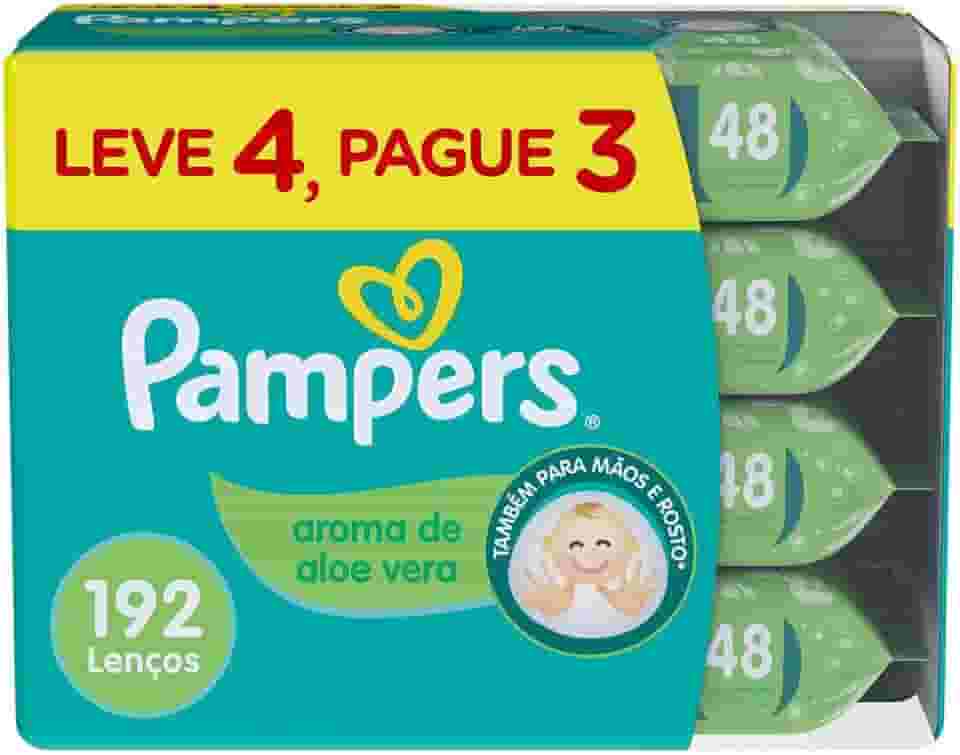 Lenços Umedecidos Pampers Aroma de Aloe Vera 192 Unidades, Pampers
