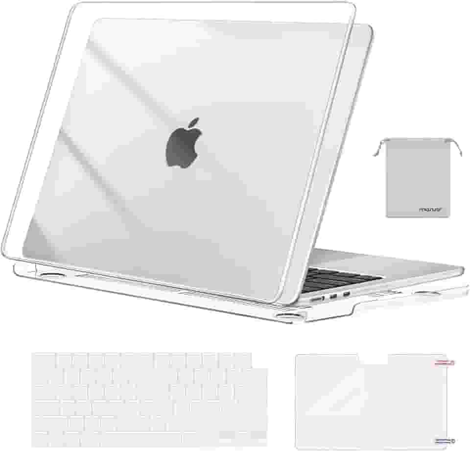 MOSISO Capa compatível com MacBook Air de 13 polegadas 2025 2024 2023 2022 M4 A3240 M3 A3113 M2 A2681, capa rígida de plástico, capa de teclado, película de tela e bolsa para MacBook Air de 13,6