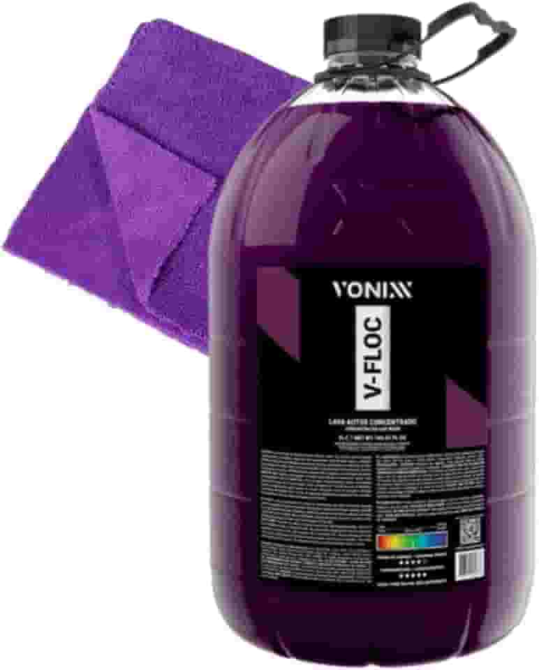 Shampoo Automotivo V-Floc 5L Lavar Carro Moto Vonixx 5L + Pano Microfibra