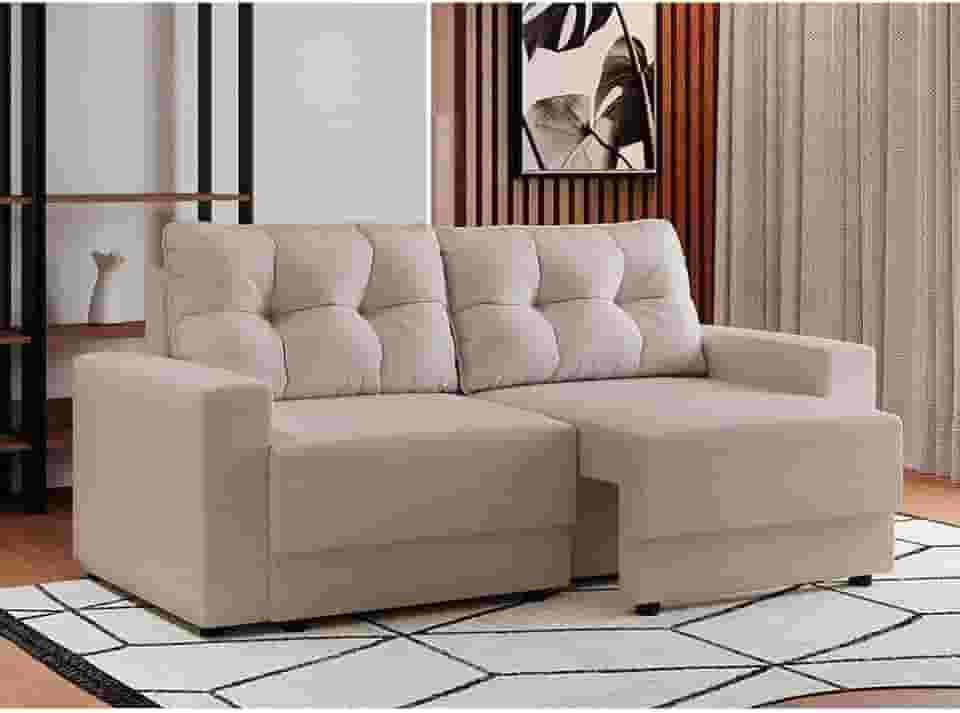 Sofá 2 Lugares Retrátil Lubeck Linho Cru