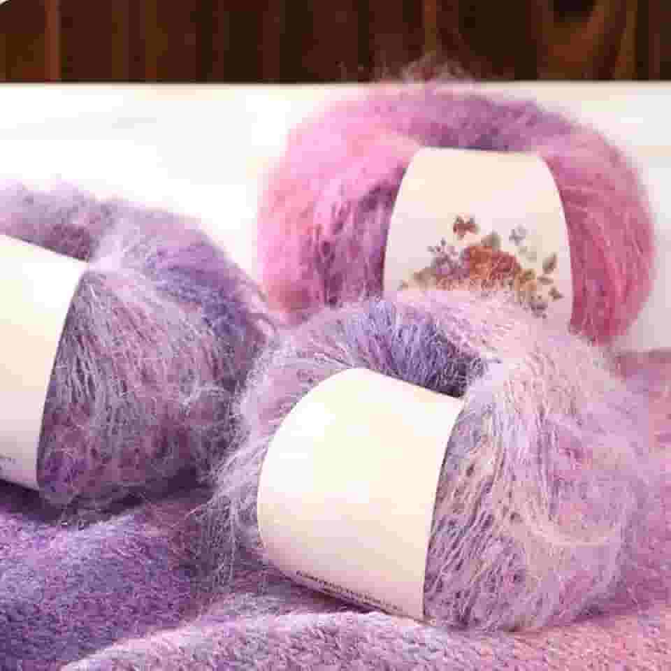 Fio ultramacio, fio difuso gradiente para tricô e crochê, chapéus, cachecóis, suéteres, 25 g, 1 pacote (roxo rosa)