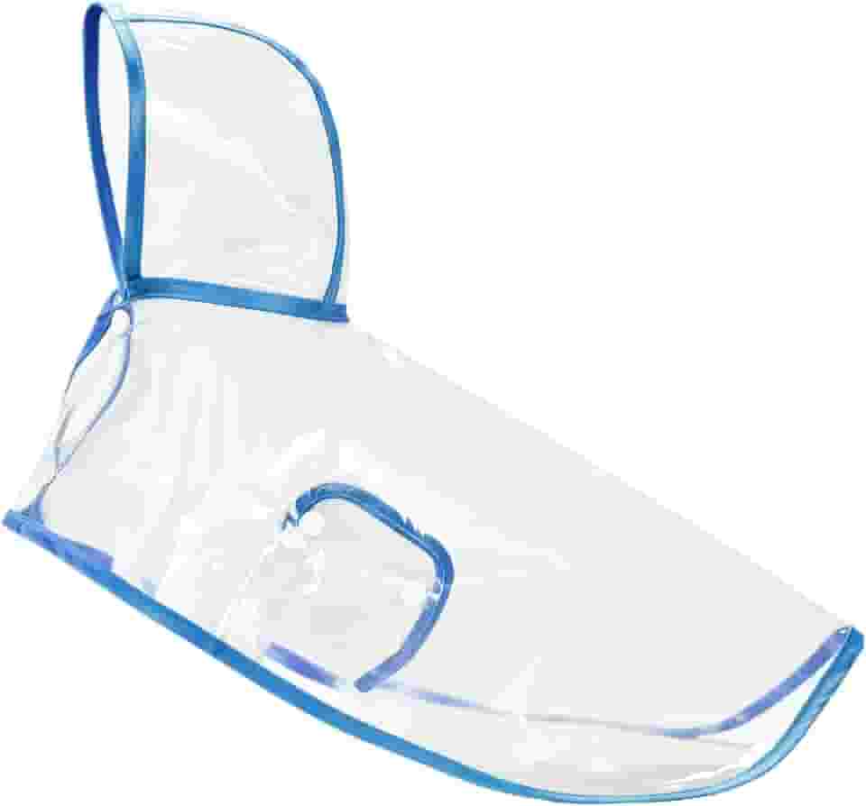 Capa de Chuva Pet Impermeável Proteção Cachorro Grande Médio Pequeno Porte Passeio Chuva VIDA(Azul transparente,XL)