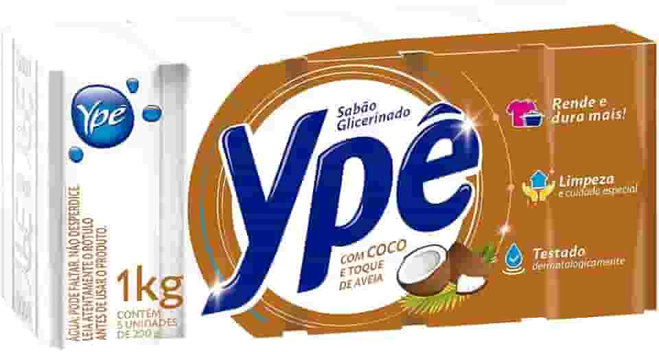 Ypê - Sabão em Barra com Coco e Toque de Aveia Perfumado 1Kg