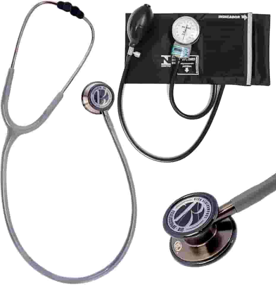 Kit Estetoscópio BIC Eternity + Esfigmomanômetro Pamed Com Bolsa - Enfermagem e Medicina (CINZA GRAFITE)