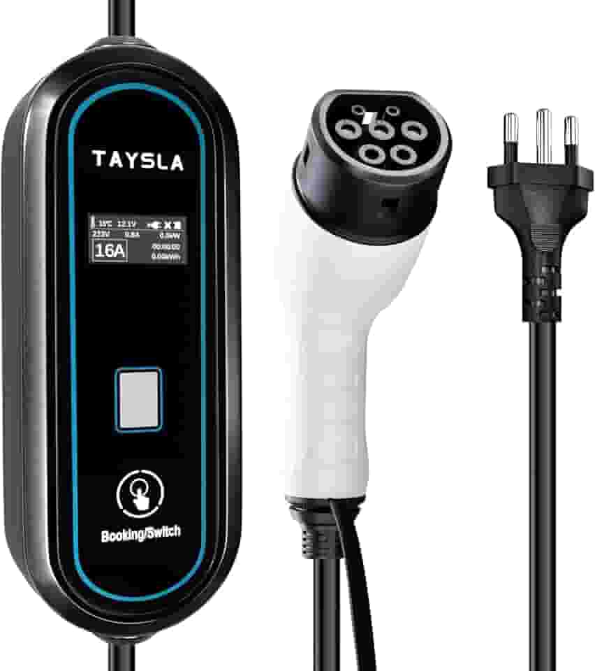 Phantom Portátil Carregador Carro Eletrico EV 3,5KW 8A 10A 13A 16A Tipo 2 3.5M Cabo De Com Tela LED WallBox Plug BR Para Carro BYD Nissan Volvo Acessorios Veiculos