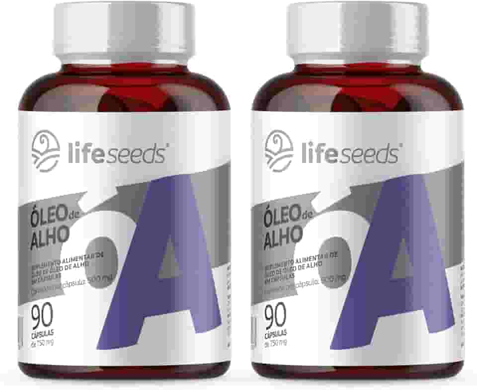 Óleo De Alho Com Alta Concentração de Alicina - Odor Reduzido - 2 Potes - 180 Cápsulas