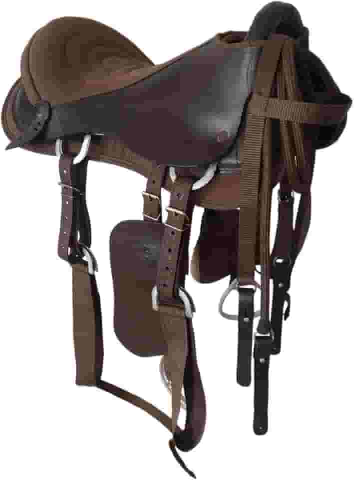 Sela Australiana para cavalaria de arco com rédea e cabeçada completa Marrom