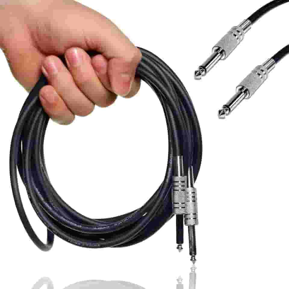 Cabo Para Guitarra Violão Equipamentos de Audio P10 Para P10 Mono Resistente a Dobras 3 Metros