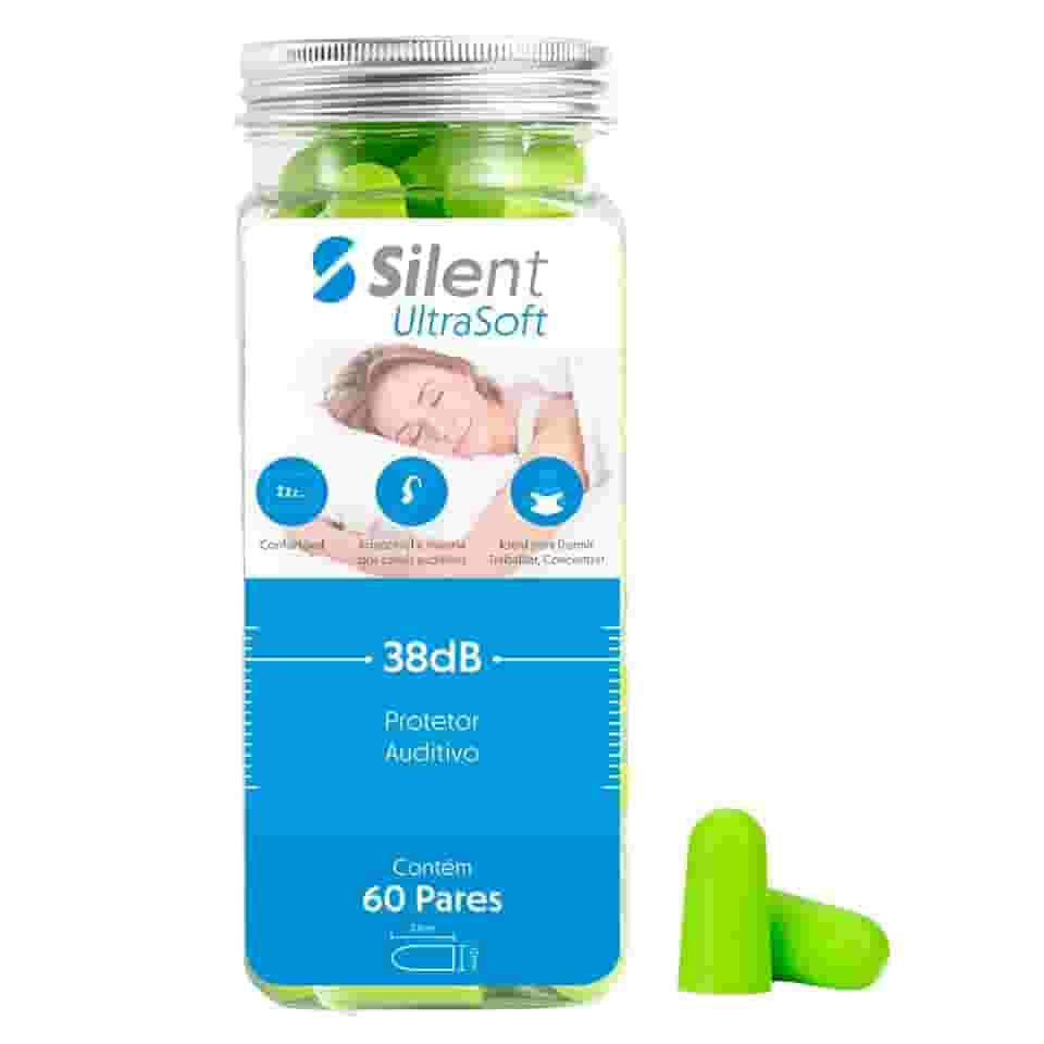 Protetor Auricular Silent Ultra 60 Pares 38dB mais alto NRR, Protetor de ouvido confortáveis ​​para dormir, viajar, concertos, estudar, ruído alto, trabalhar (Verde)