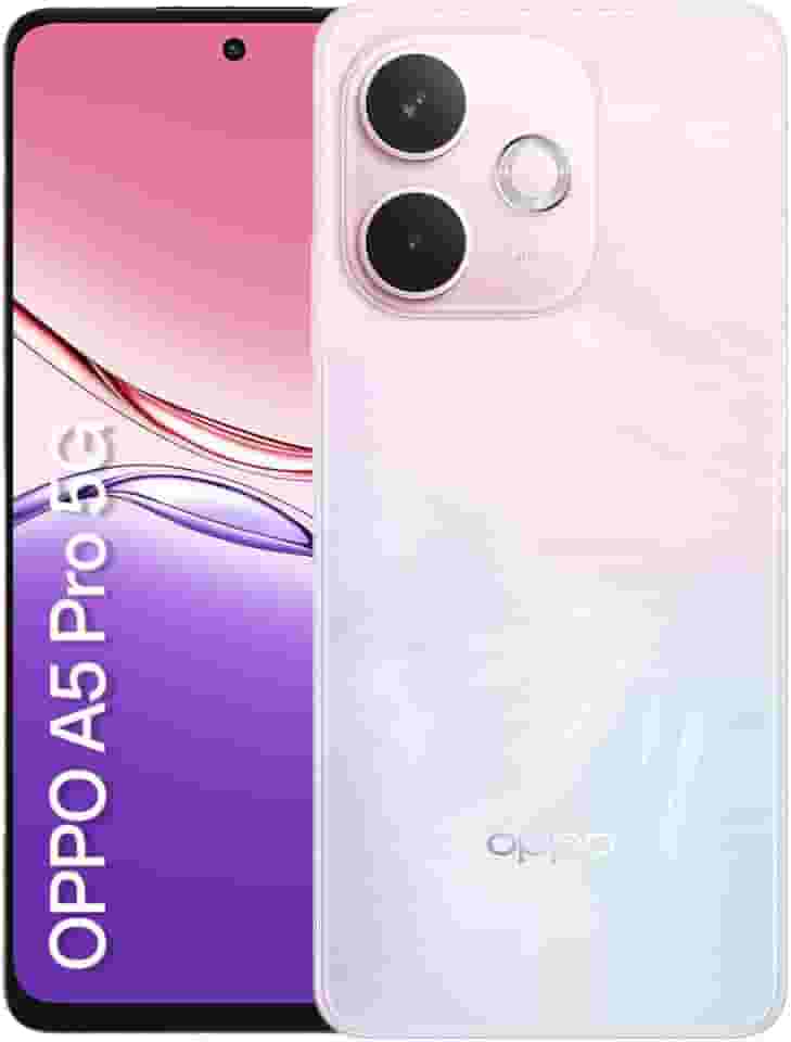 Smartphone OPPO A5 Pro 5G 256GB 8GB Ram IP69 50MP AI Câmera Bateria 5800mAh NFC Rosa Pastel