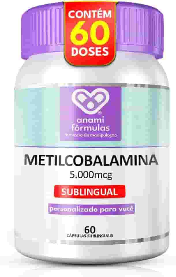 Metilcobalamina 5.000mcg MAX DOSE B12 Ativa SUBLINGUAL de Absorção Rápida – 60 Cápsulas - Suplemento Alimentar Sublingual