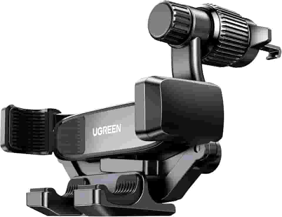 UGREEN Suporte Veicular de Saída de Ar, Clipe Que Nunca Bloqueia a Saída de Ar, Compatível com iPhone 16/15/14/13/12 Pro Max Mini Plus, iPhone 11 SE/XS/XR/8/7/6/6S Smartphone, Preto