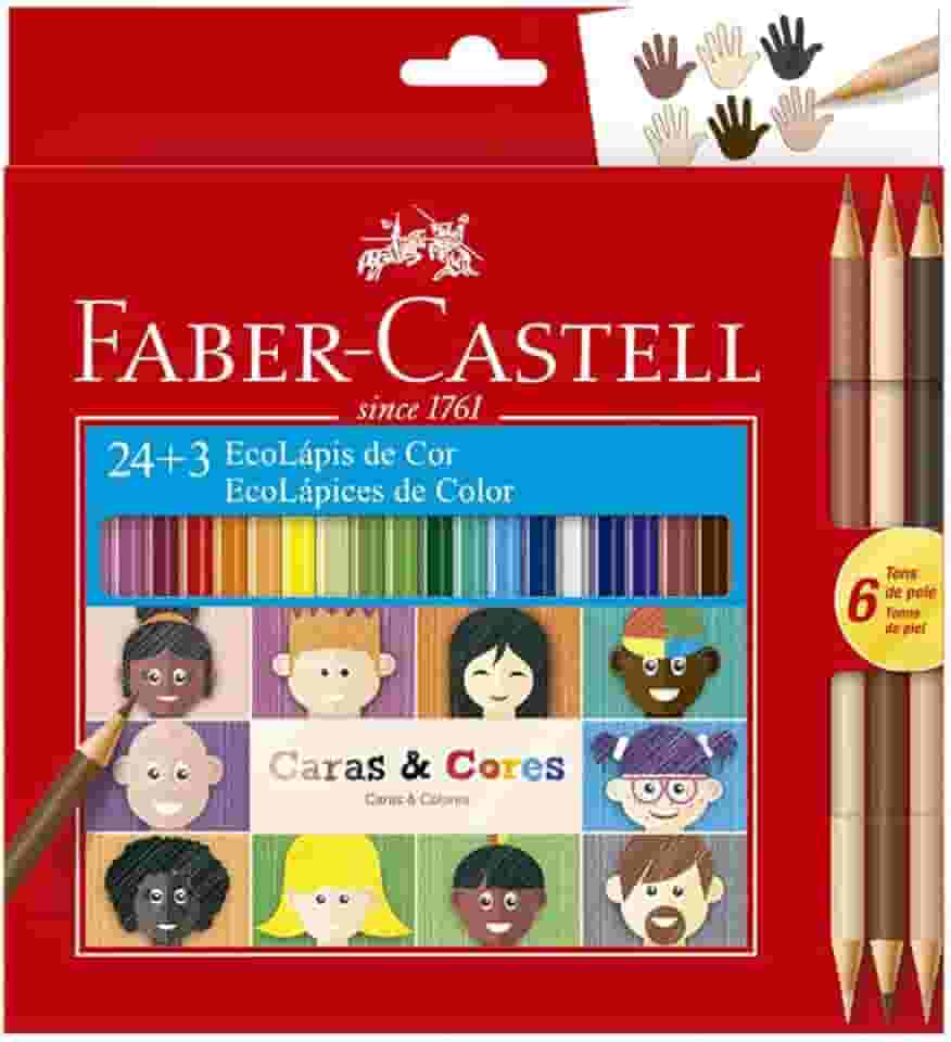 ECOLAPIS 24+3 CARAS & CORES, Faber-Castell, 120124CC, Tons de pele
