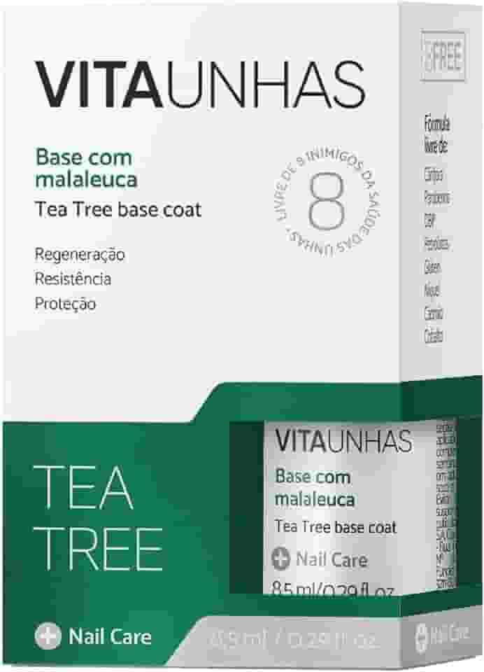 Base de Unhas com Óleo Melaleuca Tea Tree Regeneradora Vitaunhas Fortalecedora e Endurecedora