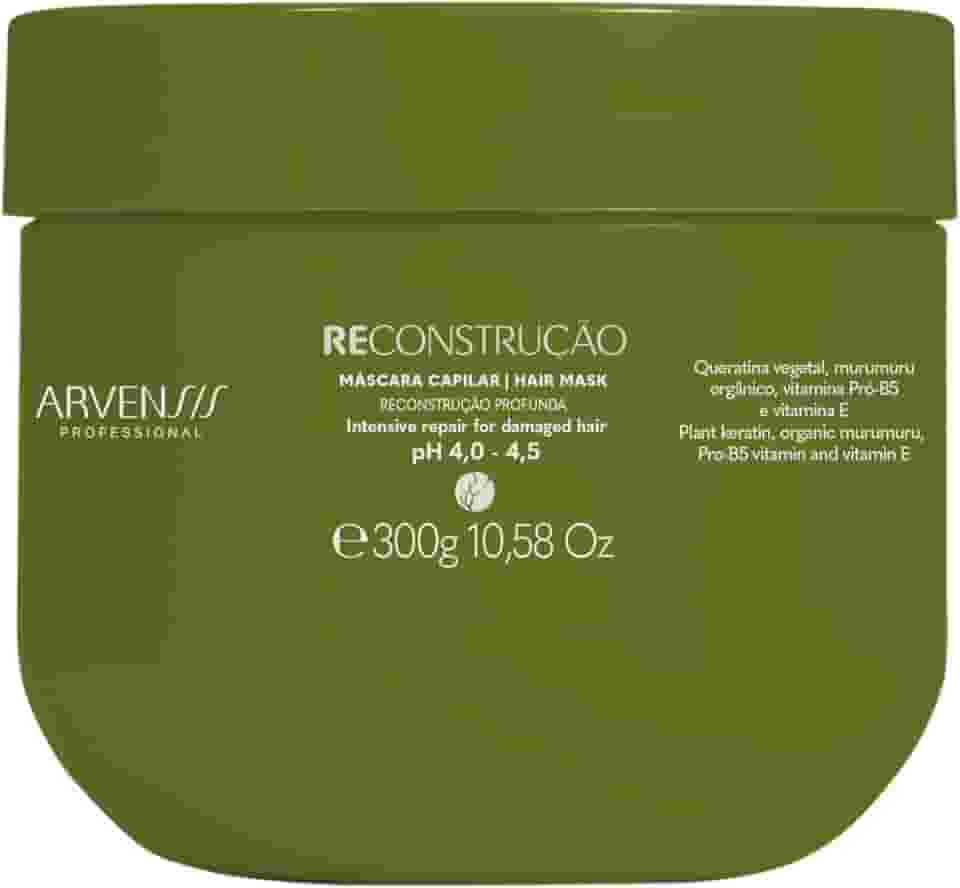 Arvensis – Máscara Reconstrutora 300g | Força, Reconstrução, Brilho, Fórmula Vegana, Para Cabelos Danificados