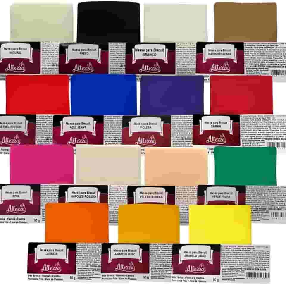 Massa Para Biscuit Altezza - Kit 15 Cores/Pacotes De 90g