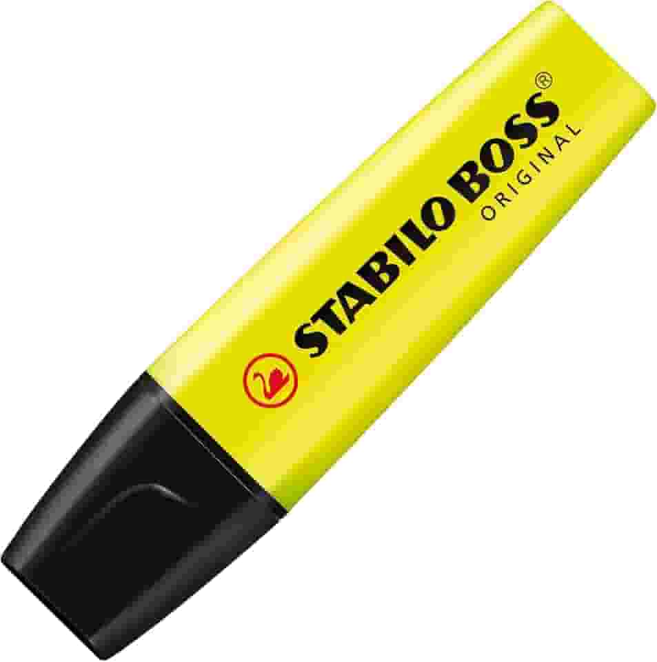 Marcador De Texto Stabilo Boss, Amarelo, Blister com 1 Unidade, Stabilo