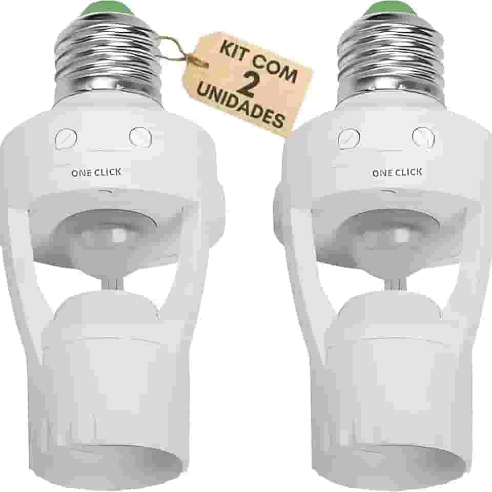 Kit 2 Sensor de Presença com Fotocélula para Soquete E27 110V/220V