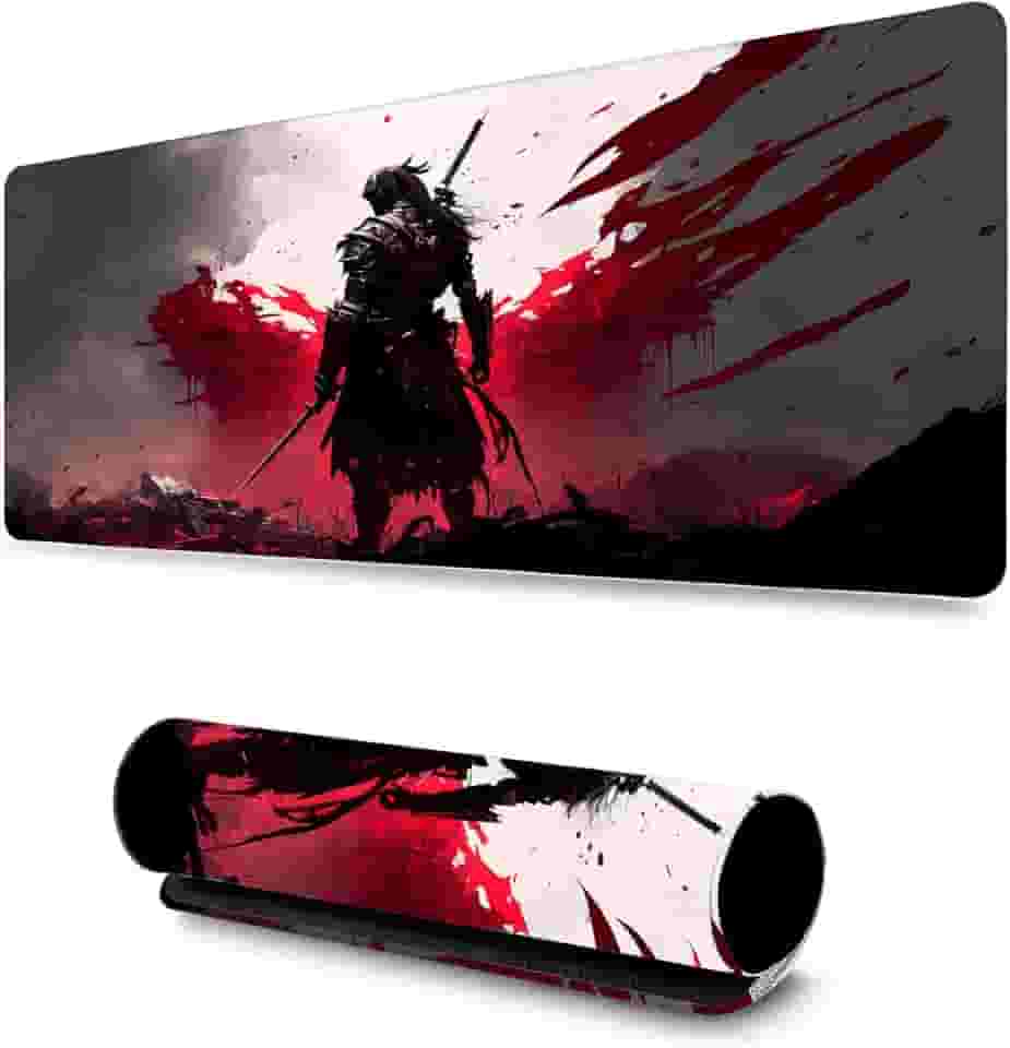 Mouse Pad Gamer Profissional Confortável Antiderrapante Escritório e Games 90x40cm Diversas Estampas Samurais (Samurai | 3)