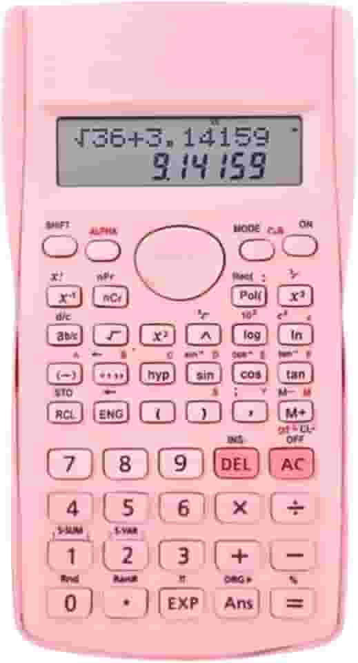 Calculadora Científica de Engenharia, 240 Funções, Display de Linha Dupla, Ideal Escola e Escritório (Rosa)