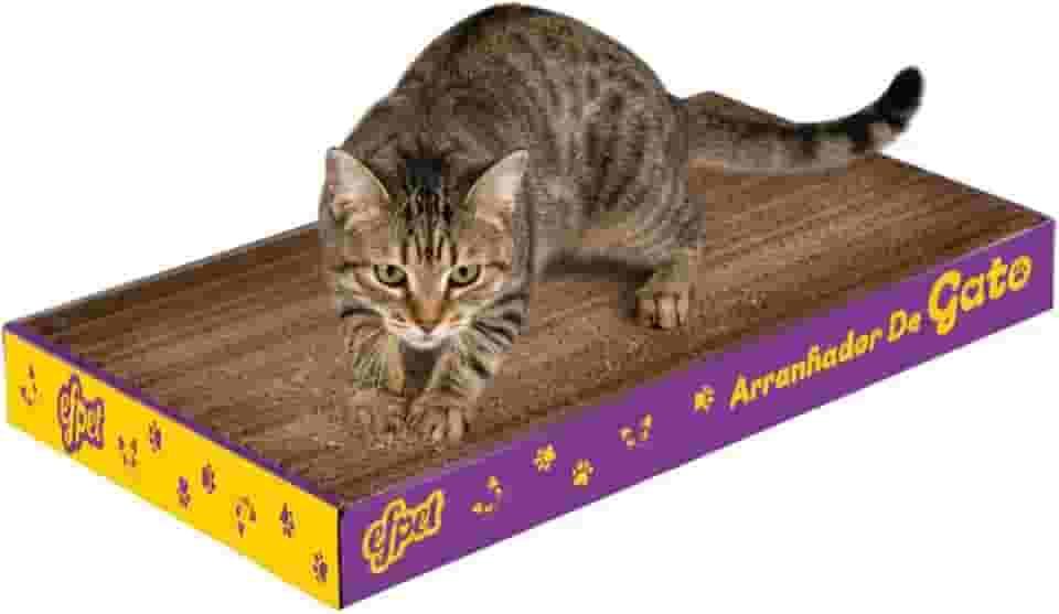 Arranhador de Papelão para Gatos EF Pet Anti Estresse Afiador Unhas