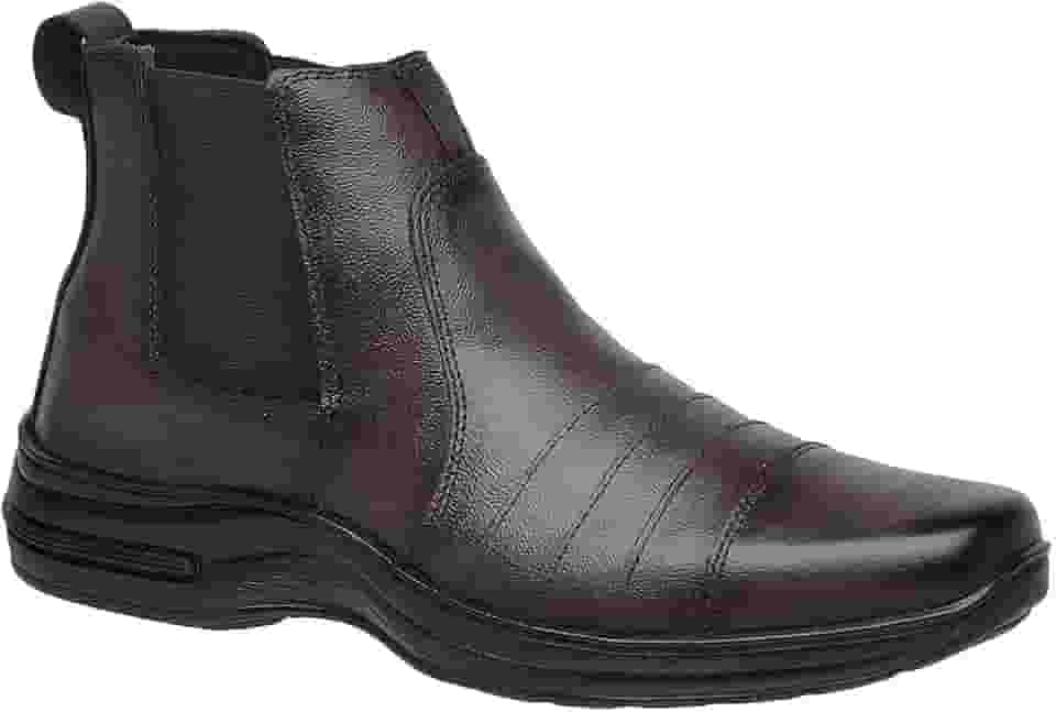 Botina Masculina Couro Legítimo Solado Conforto 7010