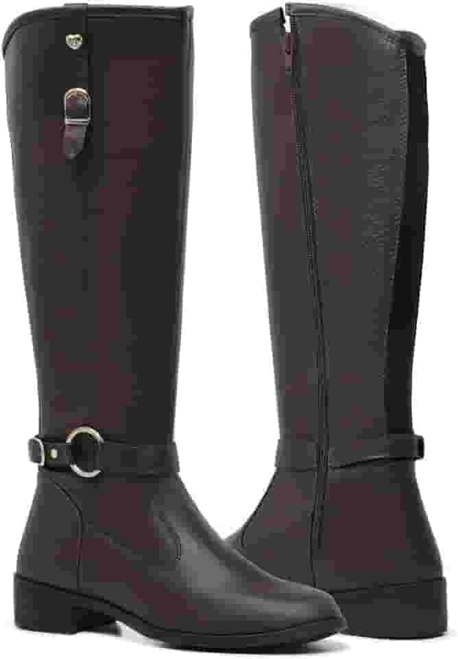 Bota Feminina Cano Longo Montaria Aurora com Zíper e Fivela